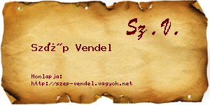 Szép Vendel névjegykártya